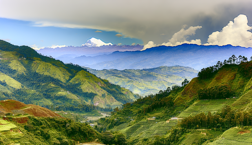 alt_text: "Stunning landscapes of Sikkim and Darjeeling with lush hills, tea gardens, and Kanchenjunga."